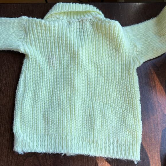 Vintage CRADLE KNIT embroidered flowers Sweater Cardigan 3 mon yellow cardigan - Picture 8 of 10